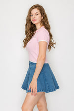 Collared V-Neck Sweater Crop Top