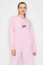 Cherry Print Sweatshirt Top