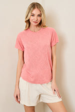 Hacci Slub Raglan Crew Neck Top