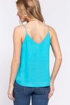 Double V-Neck Cami Woven Top