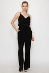 Elastic Waist Cowl Neck Jumpsuit
