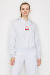 Cherry Printed Crop Hoodie
