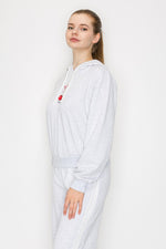 Cherry Printed Crop Hoodie
