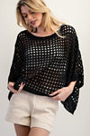 Dolman Sleeve Loose Fit Top - Black