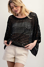 Dolman Sleeve Loose Fit Top - Black