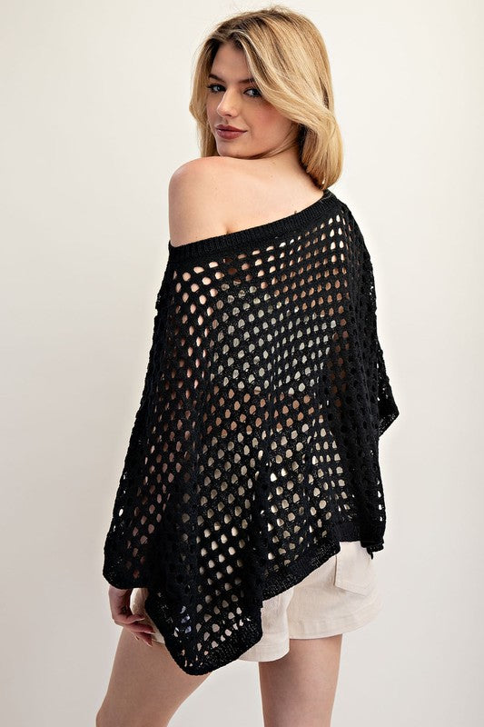 Dolman Sleeve Loose Fit Top - Black