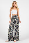 Waist Smocked Wide Leg Pants