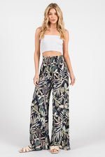 Waist Smocked Wide Leg Pants