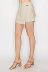 Pinstripe Wrap Button Short