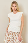 Ribbed Side Ruched Muscle Top