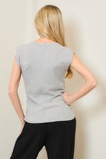 Ribbed Side Ruched Muscle Top