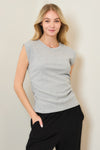 Ribbed Side Ruched Muscle Top