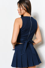 Denim Top W/ Back Tie