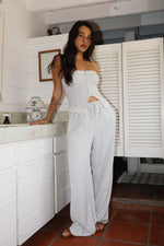 Floral Drawstring Wide Leg Pants
