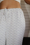 Floral Drawstring Wide Leg Pants