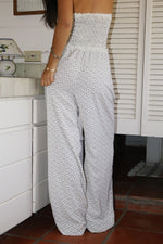 Floral Drawstring Wide Leg Pants