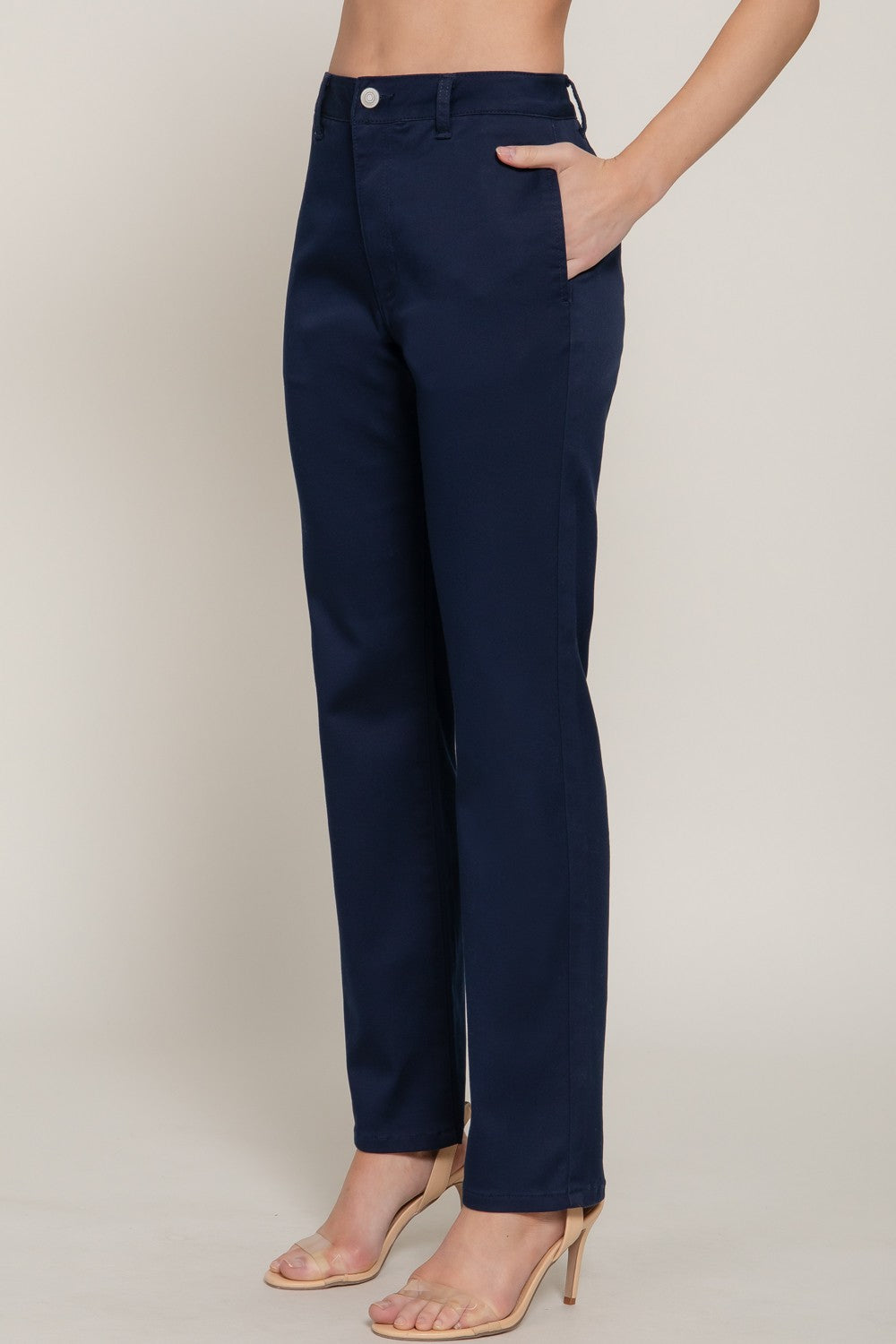 Straight Fit Twill Long Pants