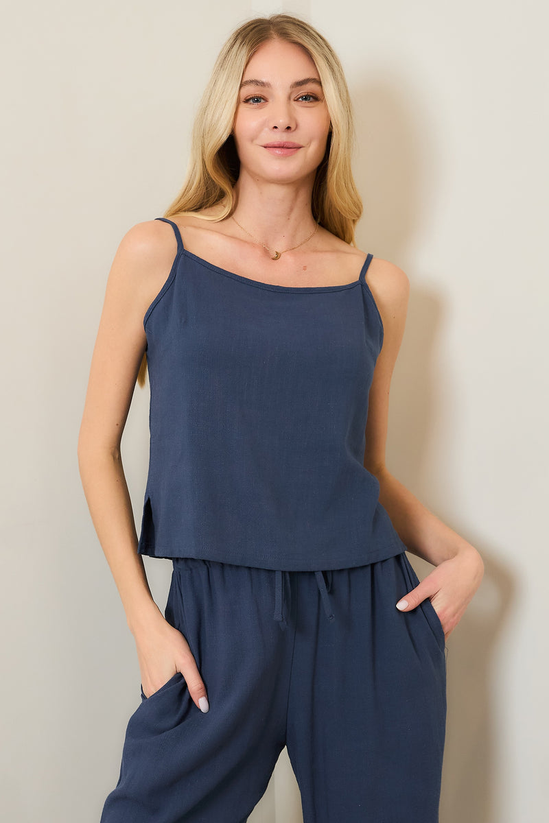 Linen Button Back Cami