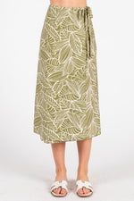 Waisted Tie Detailed Wrap Midi Skirt