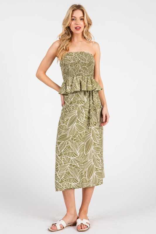 Waisted Tie Detailed Wrap Midi Skirt