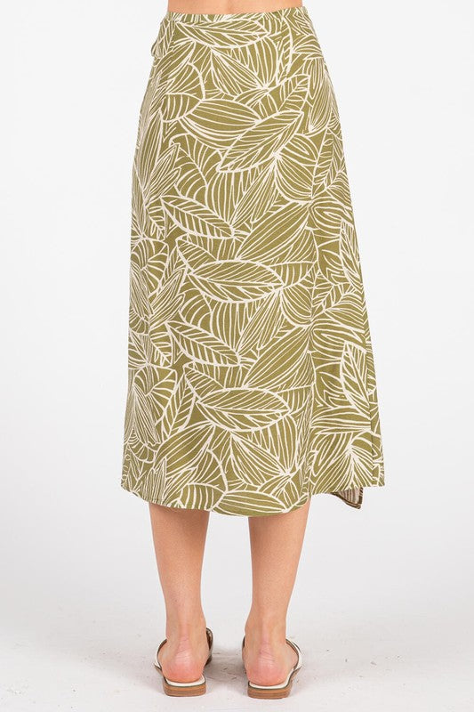 Waisted Tie Detailed Wrap Midi Skirt