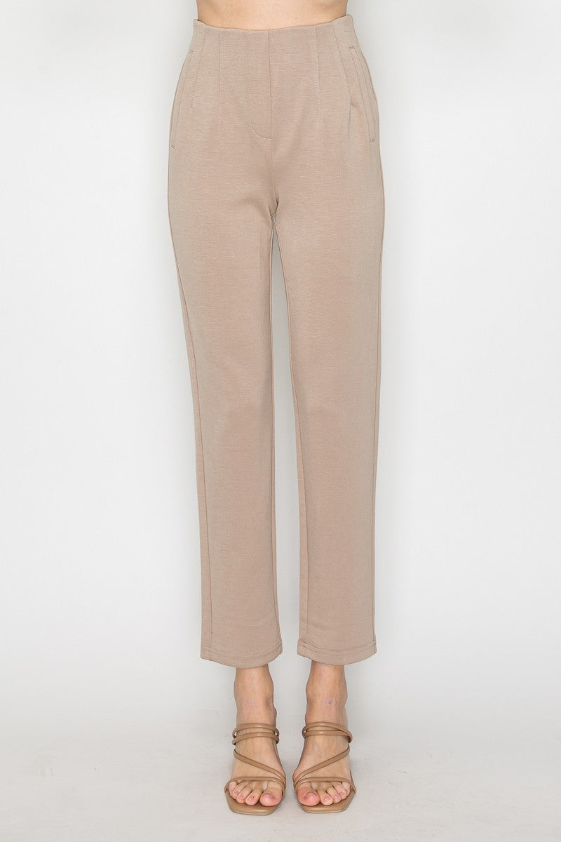 Straight Leg Pintuck Pants