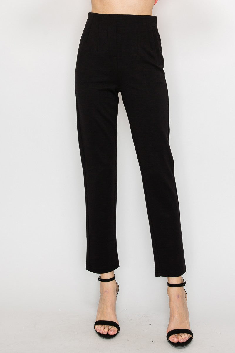 Straight Leg Pintuck Pants