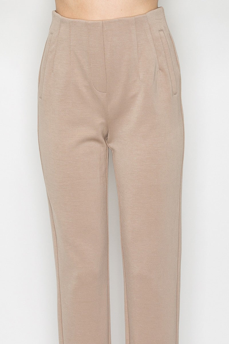 Straight Leg Pintuck Pants