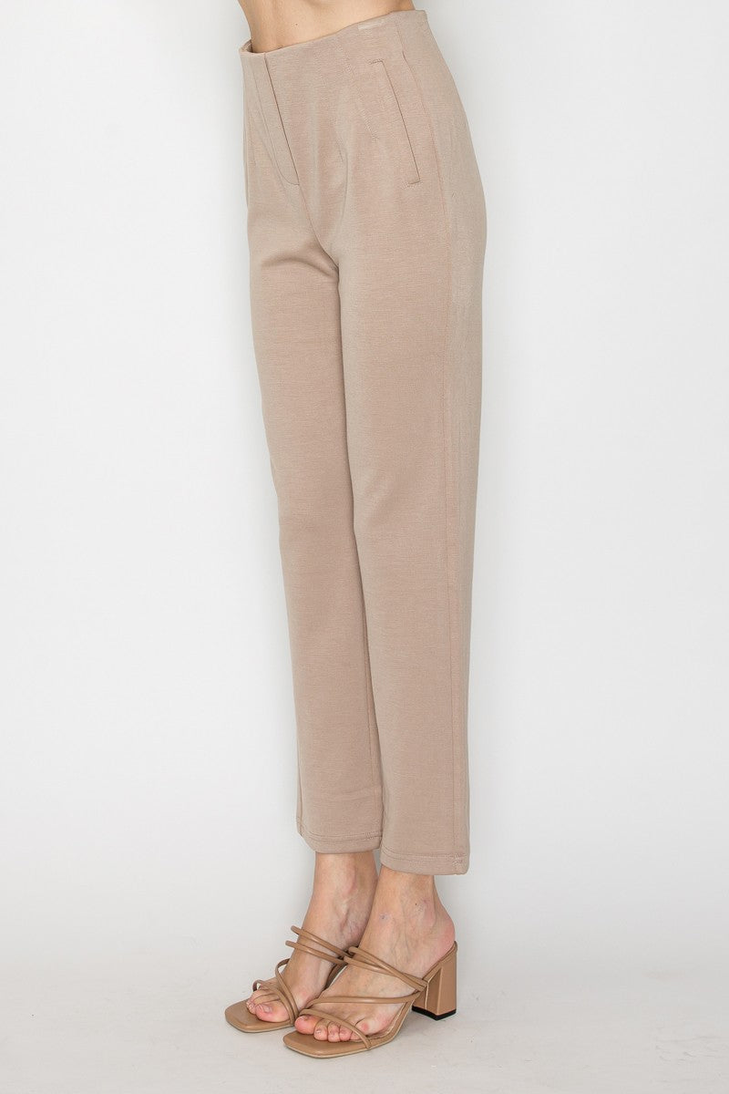 Straight Leg Pintuck Pants