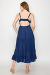 Back Cut Out Smock Tiered Dress