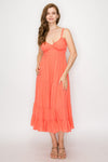 Back Cut Out Smock Tiered Dress