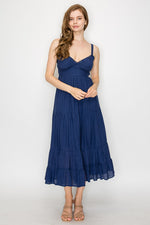 Back Cut Out Smock Tiered Dress