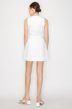 Button Down V-Neck Zippered Dress