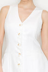 Button Down V-Neck Zippered Dress