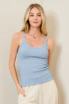 Textured Scoop Neck Sleeveless Top