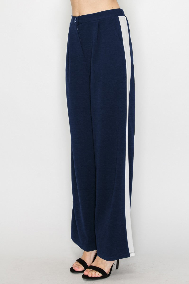 Side Trim One Tuck Pants