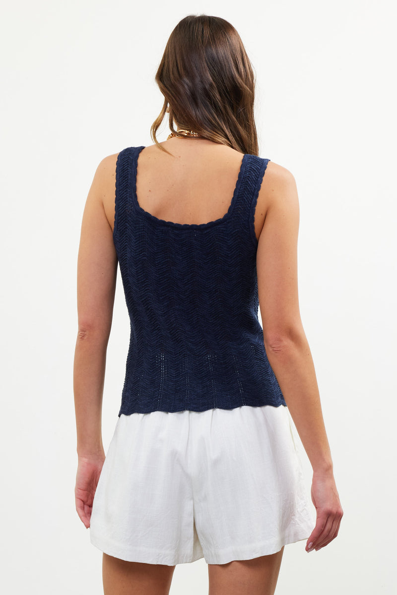 Pointelle Knit Tank Top