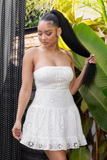 Eyelet Tube Mini Dress