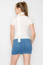 Sweater Neck Tie Sleeveless Top