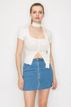 Sweater Neck Tie Sleeveless Top