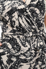 Ariella Printed Surplice Jumpsuit w/ Belt
