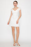 Lace V-neck Fitted Mini Dress