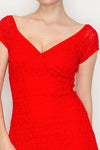 Lace V-neck Fitted Mini Dress