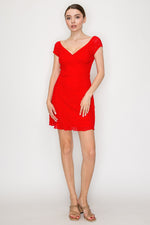 Lace V-neck Fitted Mini Dress