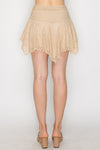 Layer Ruffled Lace Mini Skort