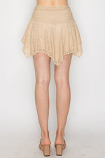 Layer Ruffled Lace Mini Skort