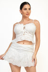 Sweetheart Shirred Eyelet Top