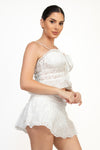 Sweetheart Shirred Eyelet Top