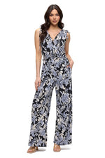 Ariella Surplice Jumpsuit w/ Belt -  Black