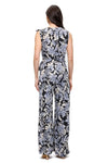 Ariella Surplice Jumpsuit w/ Belt -  Black